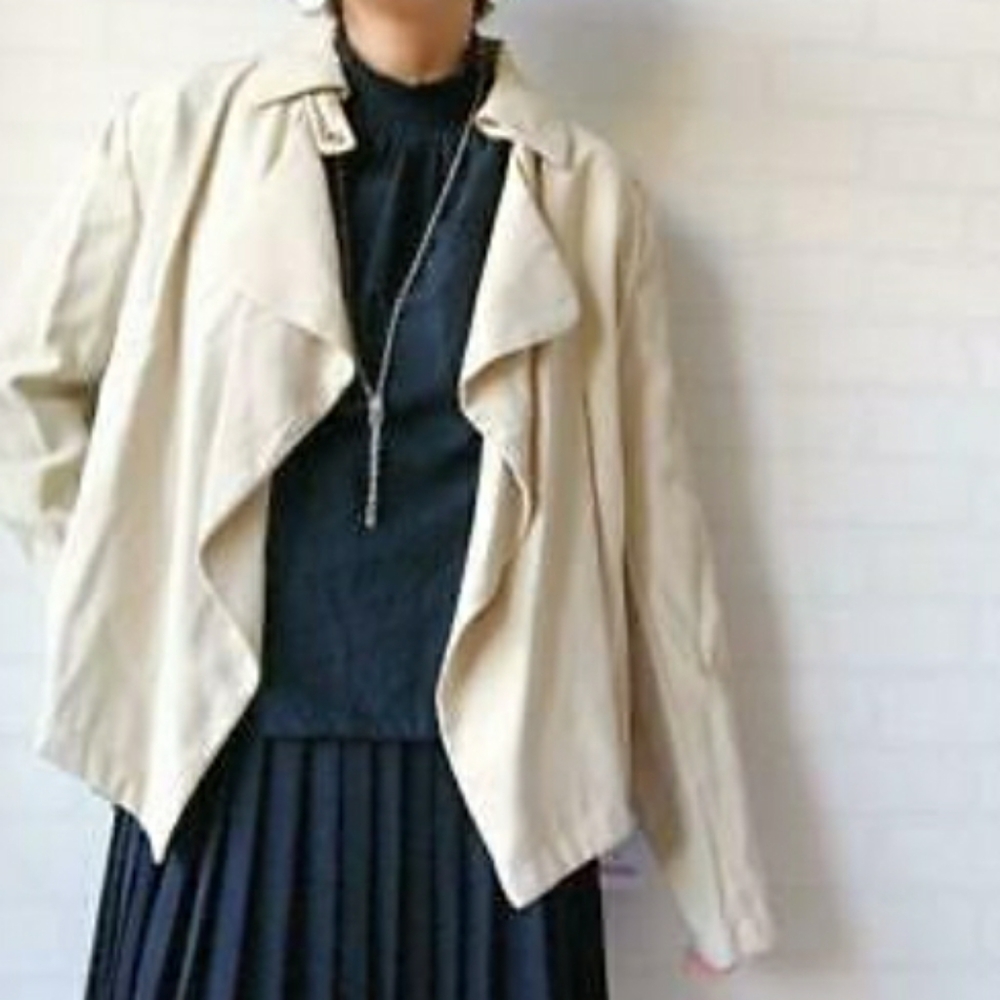 Zara Basic Collection Womens Jacket Waterfall Mot… - image 2